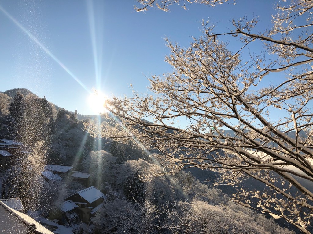 市川三郷町の山間にある工房からの景色