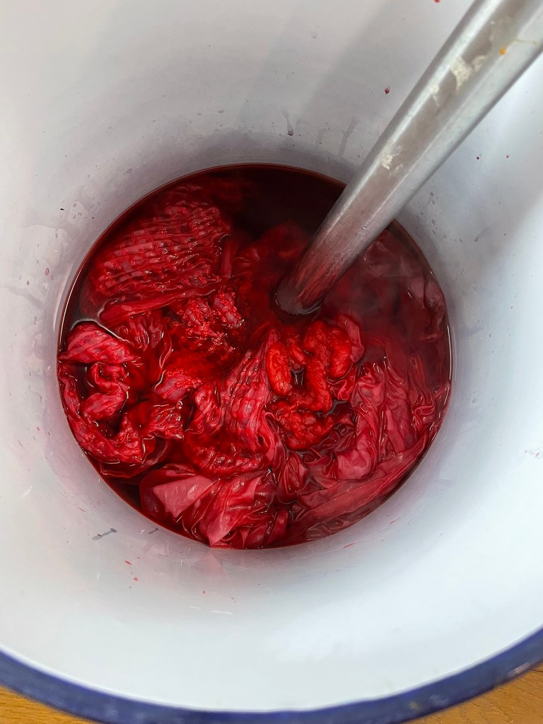 絹のストール染め